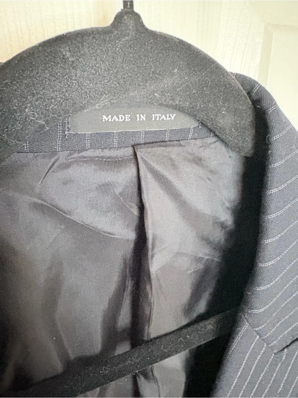 Vintage 1990s Emporio Armani Green Line Double-Breasted Pinstripe Blazer
